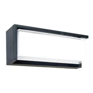Aplique LED de pared SYLVANIA Astro rectangular 24W negro, luz cálida 3000K, IP65