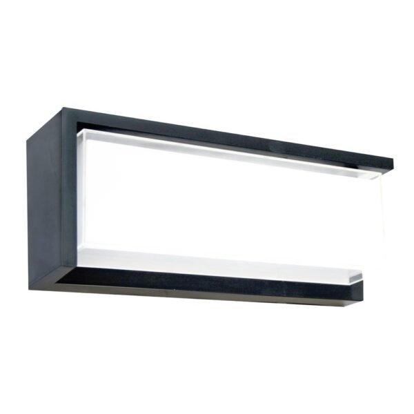 Aplique LED de pared SYLVANIA Astro rectangular 24W negro, luz cálida 3000K, IP65