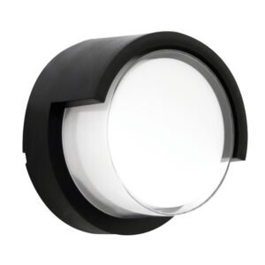 Aplique LED de pared SYLVANIA Astro redondo 15W negro, luz cálida 3000K, IP65