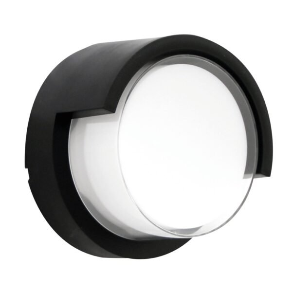 Aplique LED de pared SYLVANIA Astro redondo 15W negro, luz cálida 3000K, IP65
